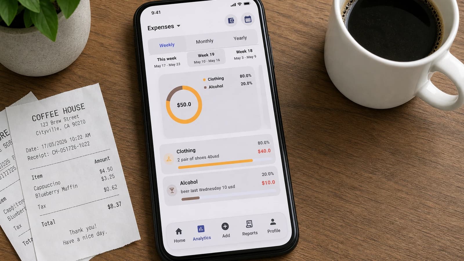 Analytics and quick add